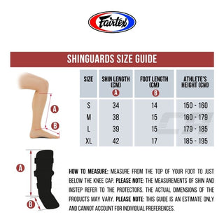 Shinguards Fairtex Competition SP5 with red footrests