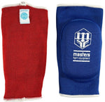 Elbow pads reversible elasticated Masters WAKO red blue