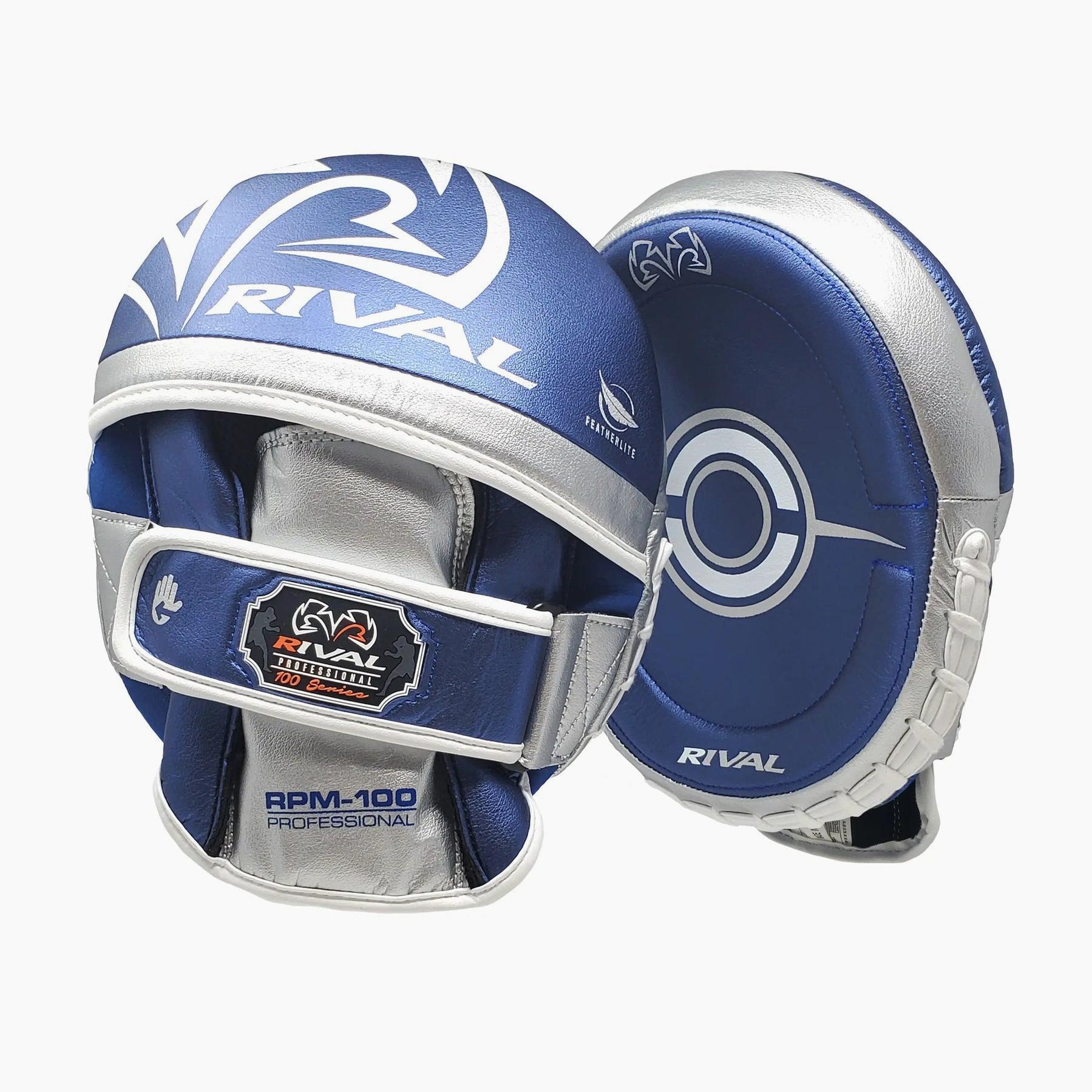 Punch mitts Rival Professional RPM100 Blue-Silver - Combat Arena