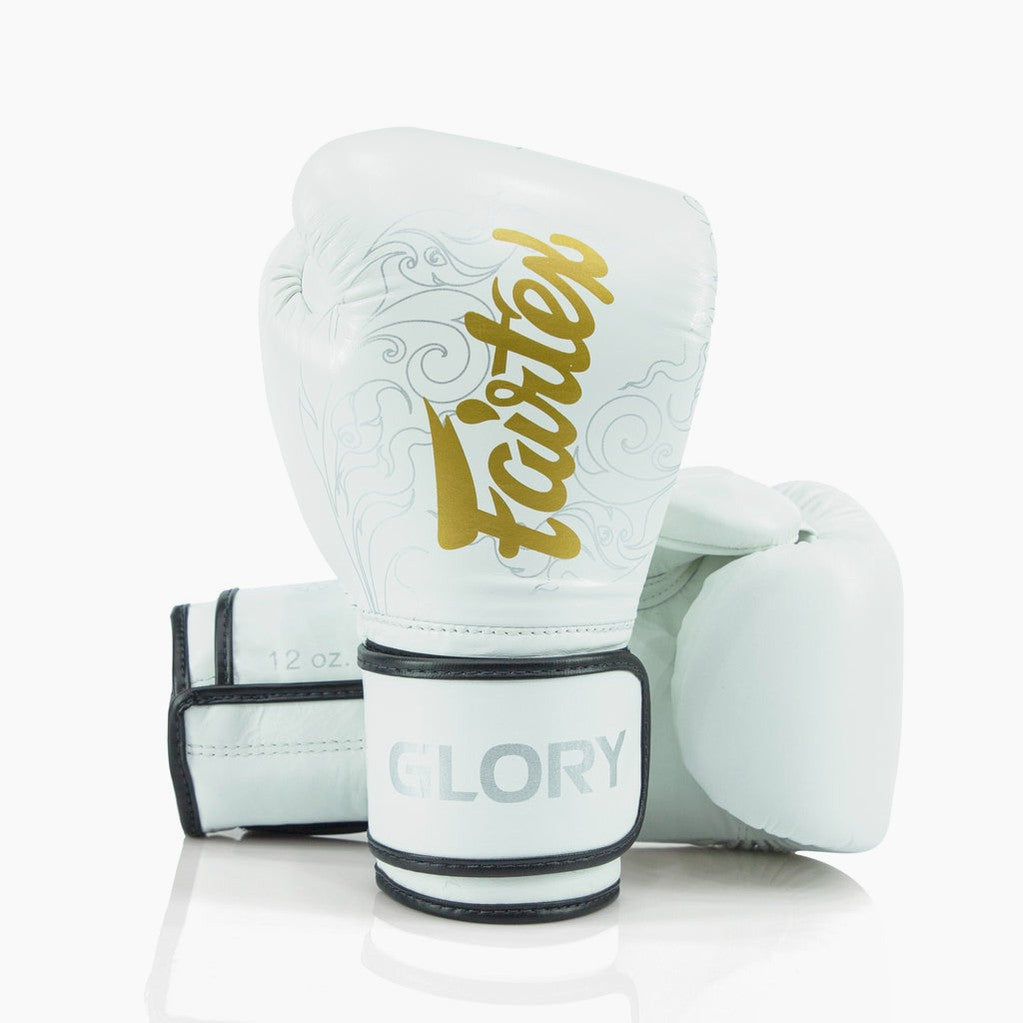 Boxing gloves Fairtex x Glory BGVG3 White-gold