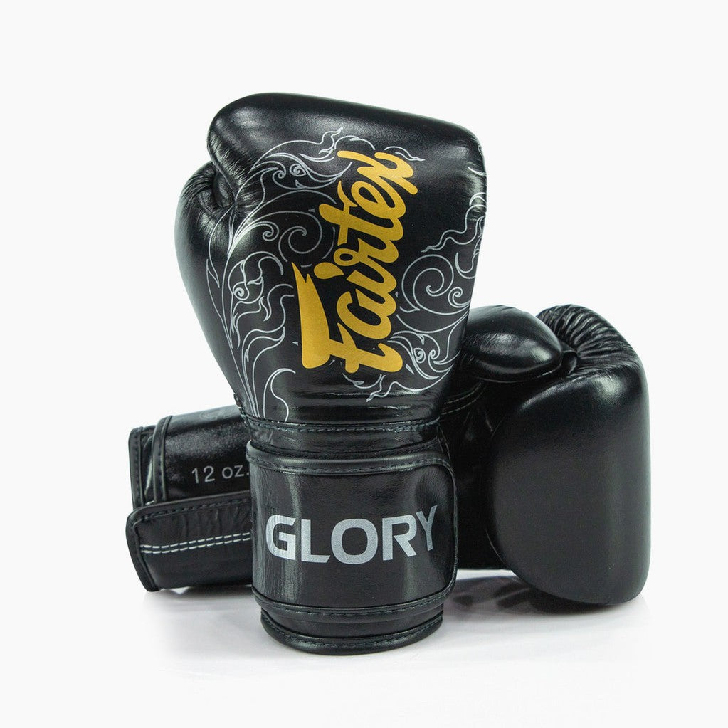 Boxing gloves Fairtex x Glory BGVG3 Black-silver-Combat Arena