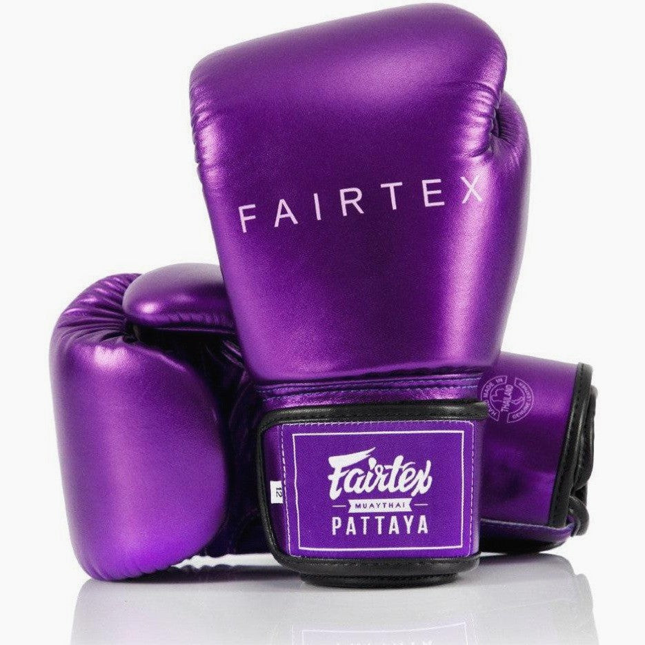 Thai boxing gloves Fairtex Metallic BGV22 Purple Combat Arena