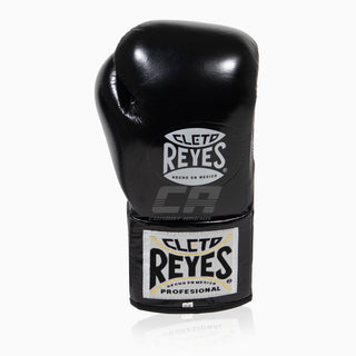 Boxing gloves Cleto Reyes Professional CB2 Black-Silver with laces