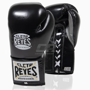 Boxing gloves Cleto Reyes Professional CB2 Black-Silver with laces
