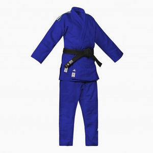 Blue judogi Adidas J730 Champion III IJF slim stripes Italy