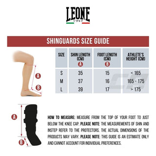 Shinguards Leone DNA PT177 with footrests