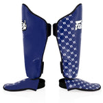 Shinguards Fairtex Competition SP5 with blue footrests