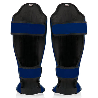 Shinguards Fairtex Competition SP5 with blue footrests