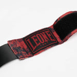Bendaggi fasce mani 3,5 mt Leone AB705 Rosso-nero Camo-Combat Arena