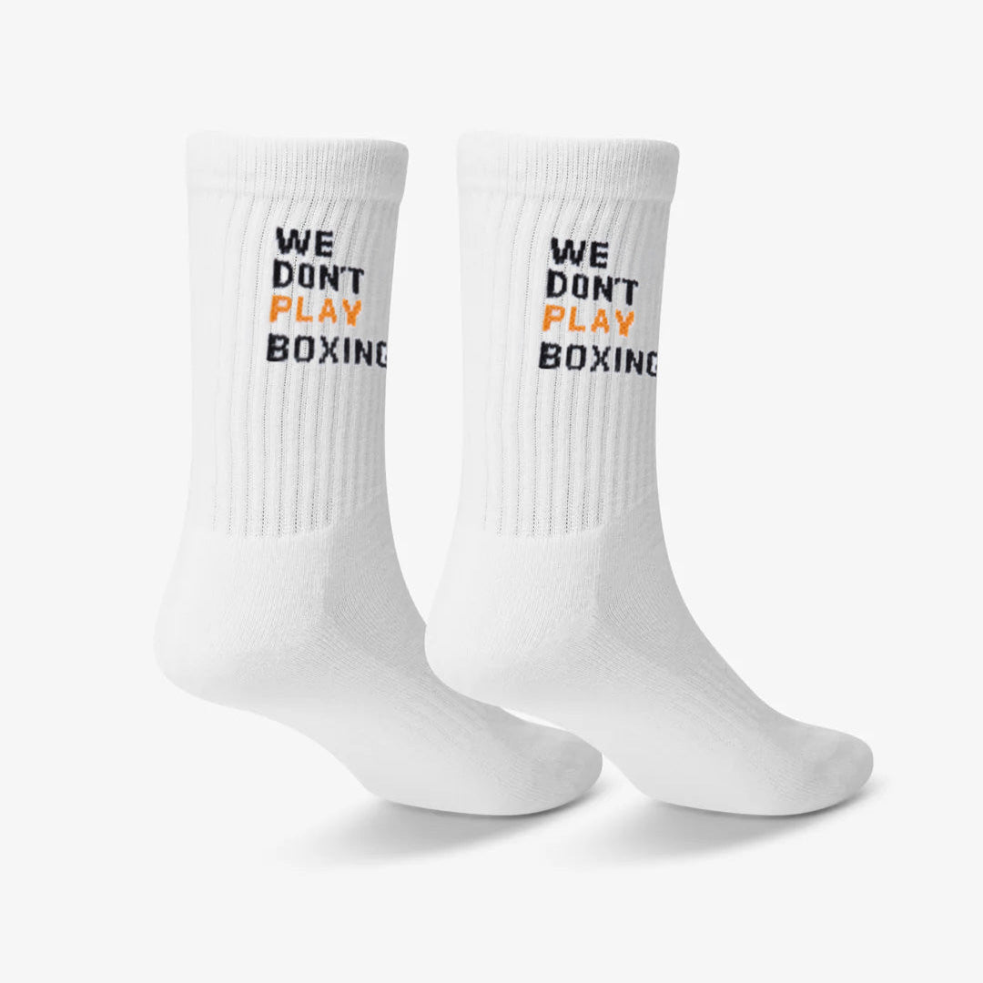 Socks Boxraw We Don't Play Boxing (3 pairs) White - Combat Arena