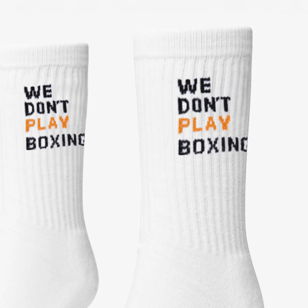 Socks Boxraw We Don't Play Boxing (3 pairs) White - Combat Arena