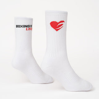 Calzini Boxraw Crew Boxing Is Love (3 paia) Bianco-Combat Arena