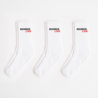 Calzini Boxraw Crew Boxing Is Love (3 paia) Bianco-Combat Arena