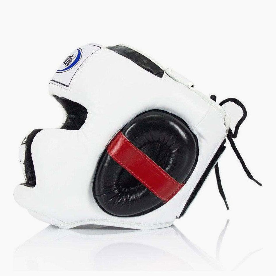 Fairtex ヘッドギア HG10 ホワイト S Headgear Fairtex Super Sparring HG10 White - Combat Arena