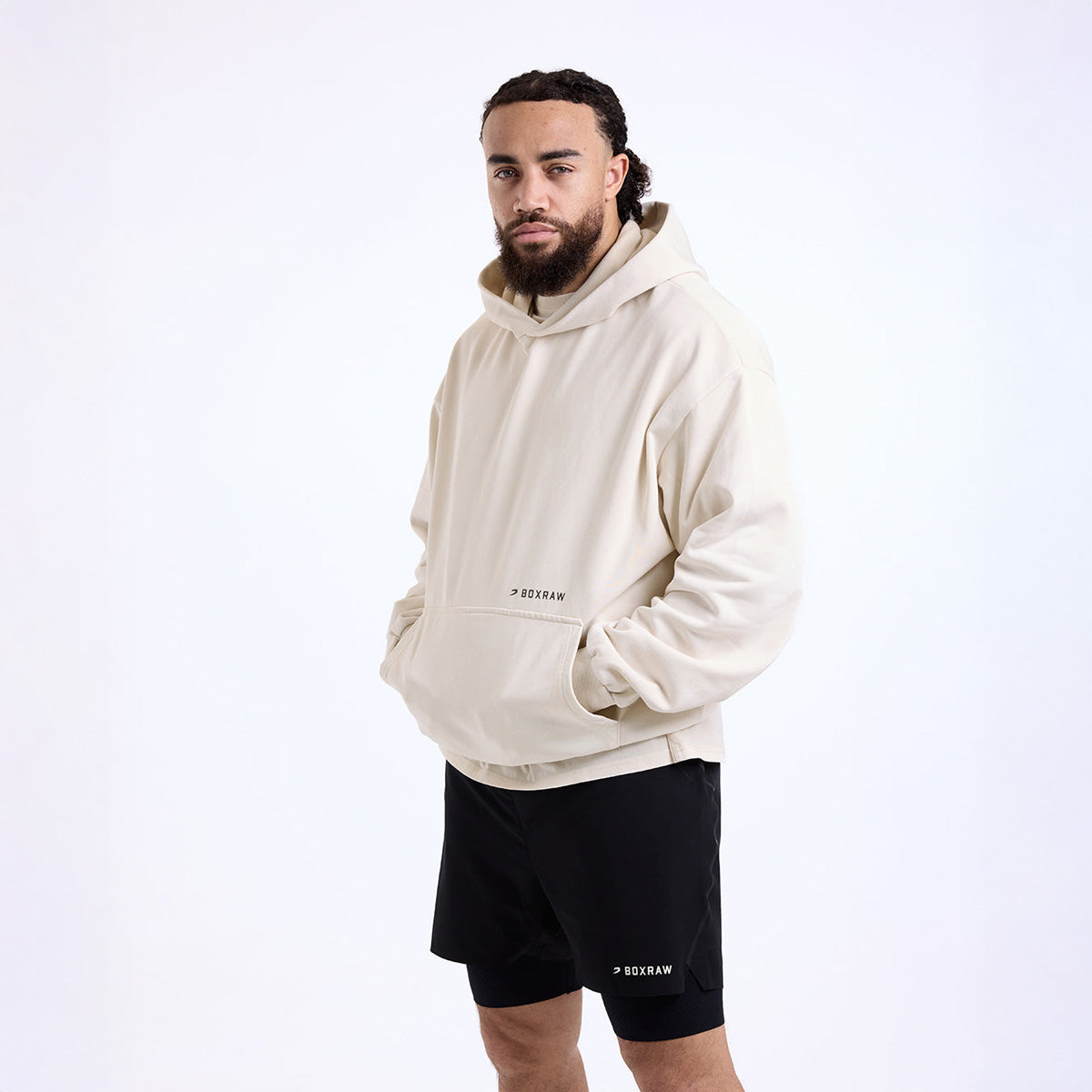 BOXRAW スパーリングクラブ　オーバーサイズ・パーカー　L Sweatshirt Boxraw Sparring Club Oversize with Beige hood – Combat