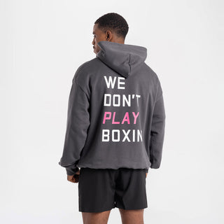 Sweatshirt Boxraw We Don't Play Boxing oversize with hood Gray-pink-Combat Arena