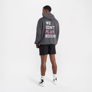 Sweatshirt Boxraw We Don't Play Boxing oversize with hood Gray-pink 
