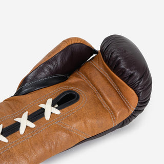 Guantoni Di Nardo con lacci 12 Oz Borgogna-cognac-vintage-Combat Arena