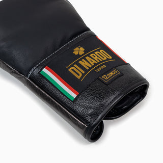 Guantoni Di Nardo con lacci 12 Oz Nero-argento scuro-Combat Arena