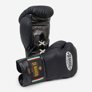 Boxing gloves Di Nardo with Laces 12 Oz Dark silver-black-Combat Arena
