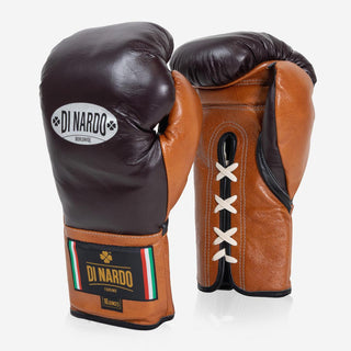 Guantoni Di Nardo con lacci 16 Oz Borgogna-cognac-Combat Arena