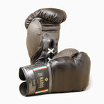Guantoni Di Nardo con lacci 16 Oz Marrone-argento-Combat Arena