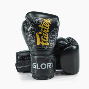 Boxing gloves Fairtex x Glory BGVG3 Black-silver-Combat Arena