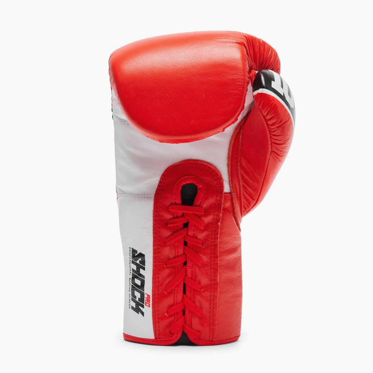 Boxing gloves Leone Shock Pro with laces GN057L Red - Combat Arena