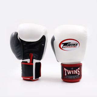 Thai boxing gloves Twins Special BGVL4 Black-white-gray-Combat Arena