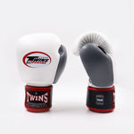 Thai boxing gloves Twins Special BGVL4 Black-white-gray-Combat Arena