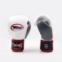 Thai boxing gloves Twins Special BGVL4 Black-white-gray-Combat Arena