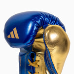 Boxing gloves Adidas Hybrid 500 Pro with Laces Blue-gold 