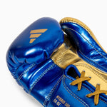 Boxing gloves Adidas Hybrid 500 Pro with Laces Blue-gold 