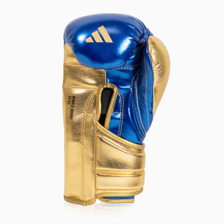Boxing gloves Adidas Hybrid 500 Pro with Velcro Blue-gold 