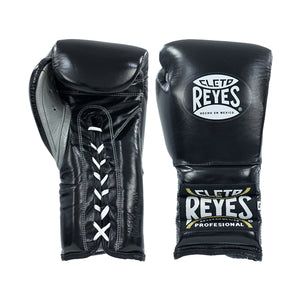 Boxing gloves Cleto Reyes Traditional Training CE4 Black-silver with laces