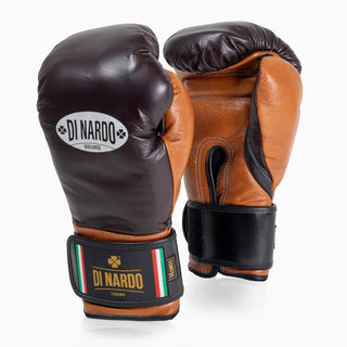 Boxing gloves Di Nardo with Velcro 14 Oz Burgundy-cognac-Combat Arena
