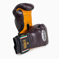 Boxing gloves Di Nardo with Velcro 16 Oz Burgundy-yellow-Combat Arena