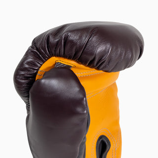Boxing gloves Di Nardo with Velcro 16 Oz Burgundy-yellow-Combat Arena