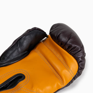 Boxing gloves Di Nardo with Velcro 16 Oz Burgundy-yellow-Combat Arena