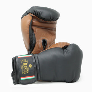 Boxing gloves Di Nardo with velcro Black-Brown 16 oz