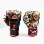 Thai boxing gloves Twins Special FBGVL 3 Skull Orange 
