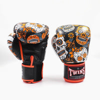 Thai boxing gloves Twins Special FBGVL 3 Skull Orange 