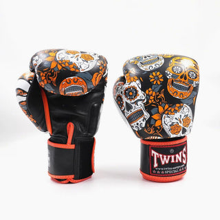 Thai boxing gloves Twins Special FBGVL 3 Skull Orange 