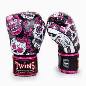 Thai boxing gloves Twins Special FBGVL 3 Skull Pink 