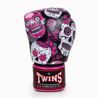 Thai boxing gloves Twins Special FBGVL 3 Skull Pink 