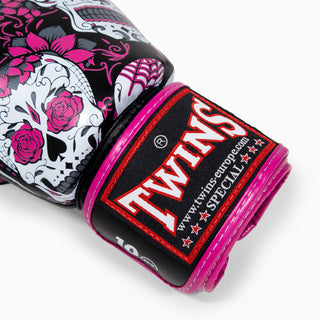 Thai boxing gloves Twins Special FBGVL 3 Skull Pink 
