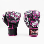 Thai boxing gloves Twins Special FBGVL 3 Skull Pink 