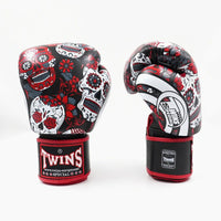 Thai boxing gloves Twins Special FBGVL 3 Skull Red 