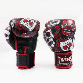 Thai boxing gloves Twins Special FBGVL 3 Skull Red 