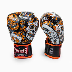 Thai boxing gloves Twins Special FBGVL 4 Skull Orange 